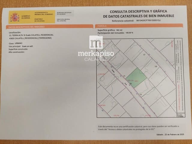 Building Plot for sale in Calafell - € 215,000 (Ref: 9708000)