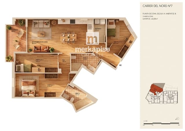 3 sypialnia Mieszkanie na sprzedaż w Torredembarra - 290 000 € (Ref: 9723541)