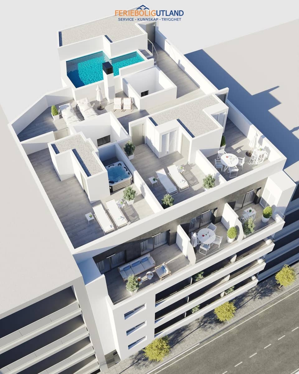 3 soverom Penthouse til salgs i Torrevieja med svømmebasseng garasje - € 469 000 (Ref: 10006901)