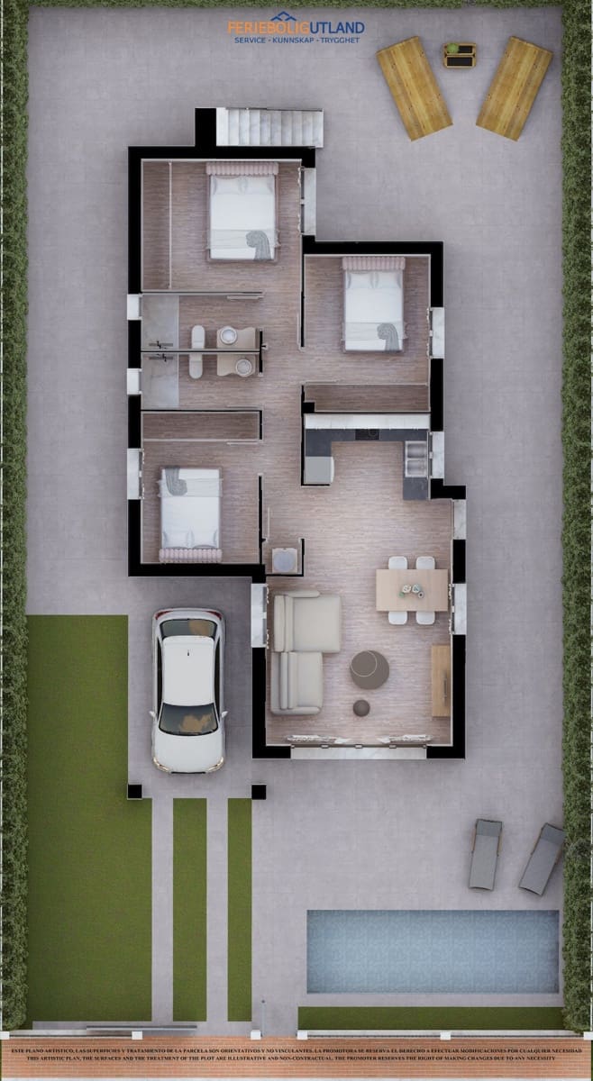 3 Zimmer Villa zu verkaufen in Los Alcazares mit Pool - 397.650 € (Ref: 10006922)