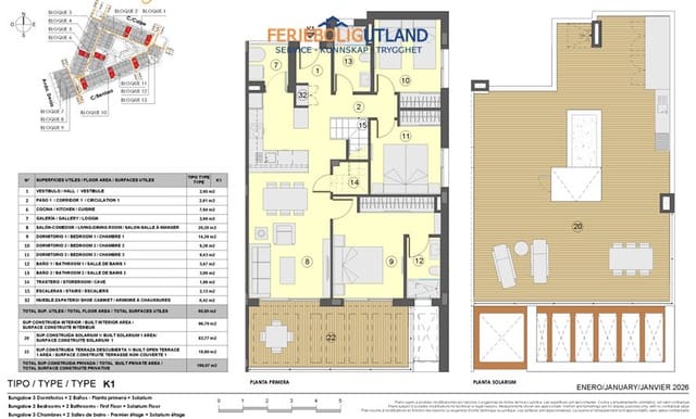 Bungalow de 3 habitaciones en Los Balcones en venta con piscina garaje - 386.000 € (Ref: 10007048)