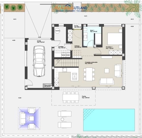 3 bedroom Villa for sale in El Mojon, Pilar de la Horadada with pool garage - € 1,480,000 (Ref: 10076830)