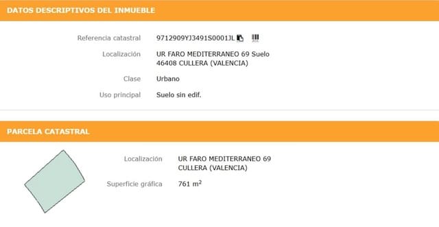 Rakentamaton maa myytävänä paikassa Faro de Cullera, Cullera - 322 000 € (Ref: 9427692)