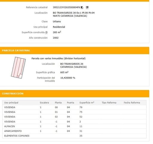 Chalet de 4 habitaciones en Catarroja en venta con garaje - 262.500 € (Ref: 9427700)