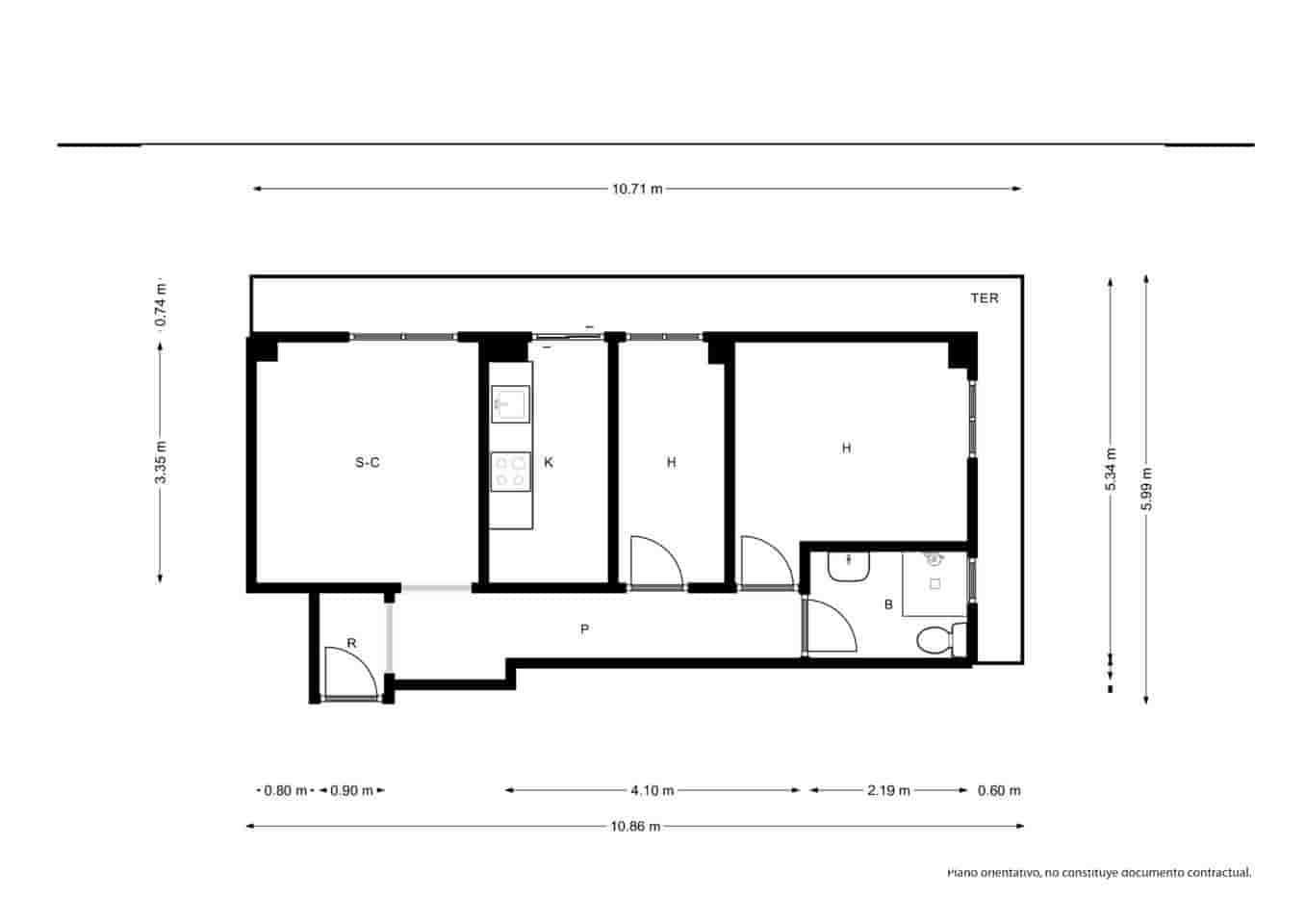 2 quarto Apartamento para venda em Valencia cidade - 146 000 € (Ref: 9529091)