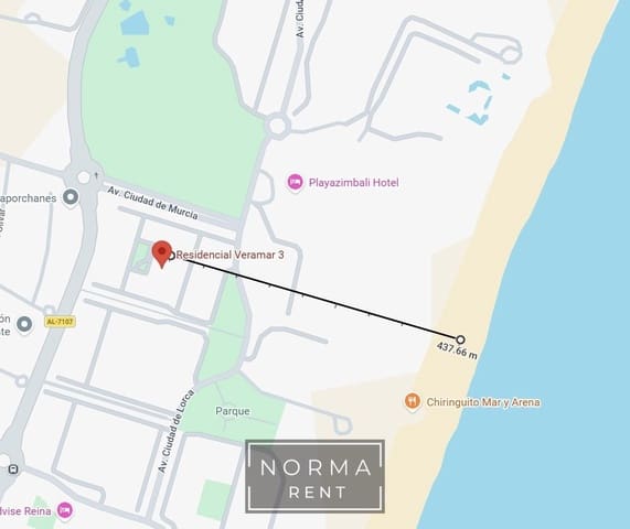 2 soverom Bungalow til leie i Vera med svømmebasseng - € 700 (Ref: 10015667)
