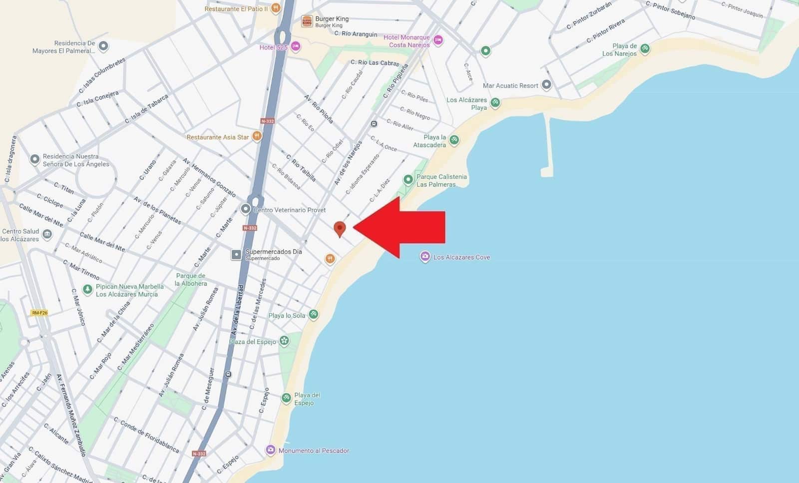 2 bedroom Beach Apartment for rent in Los Narejos with garage - € 575 (Ref: 9414200)