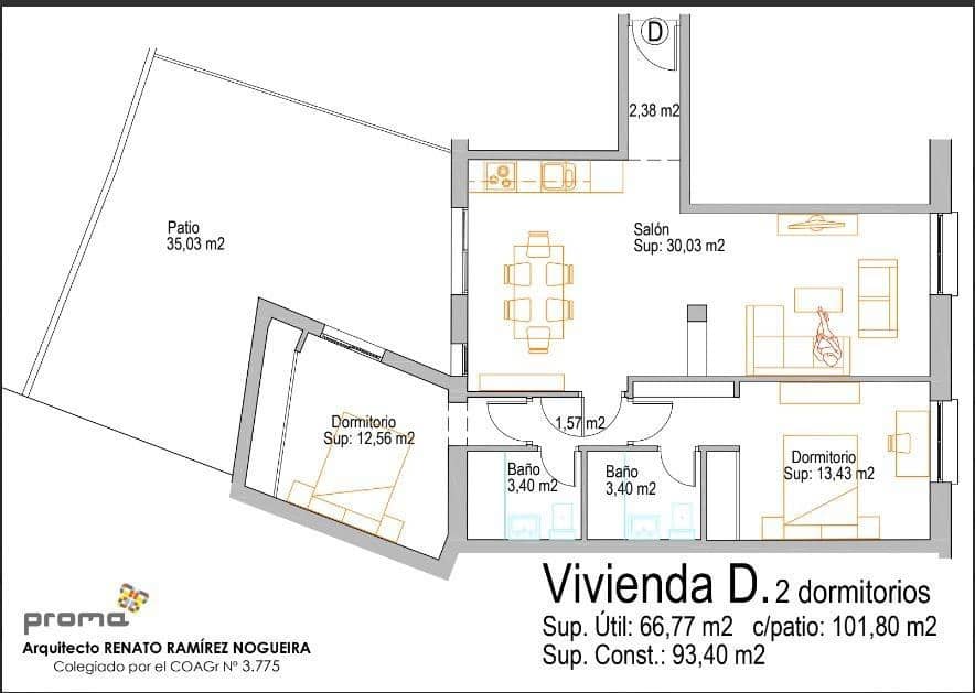 2 sovrum Lägenhet till salu i Granada stad - 398 000 € (Ref: 9456205)
