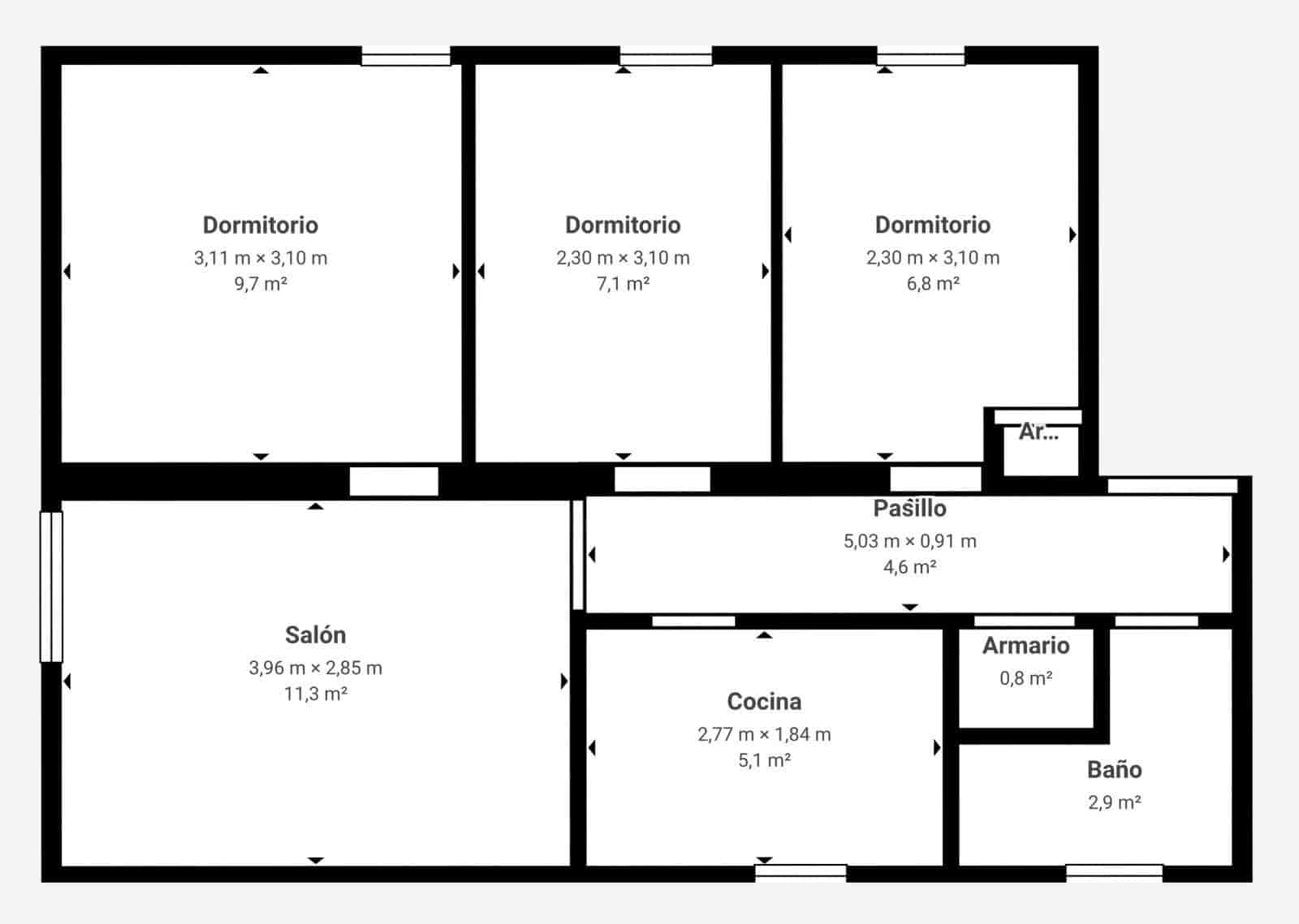 3 quarto Apartamento para venda em Granada cidade - 159 000 € (Ref: 9527658)