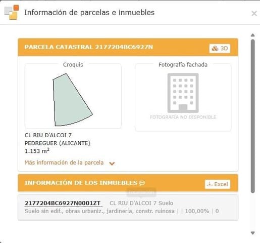 Solar/Parcela en Monte Solana, Pedreguer en venta - 115.000 € (Ref: 9596304)