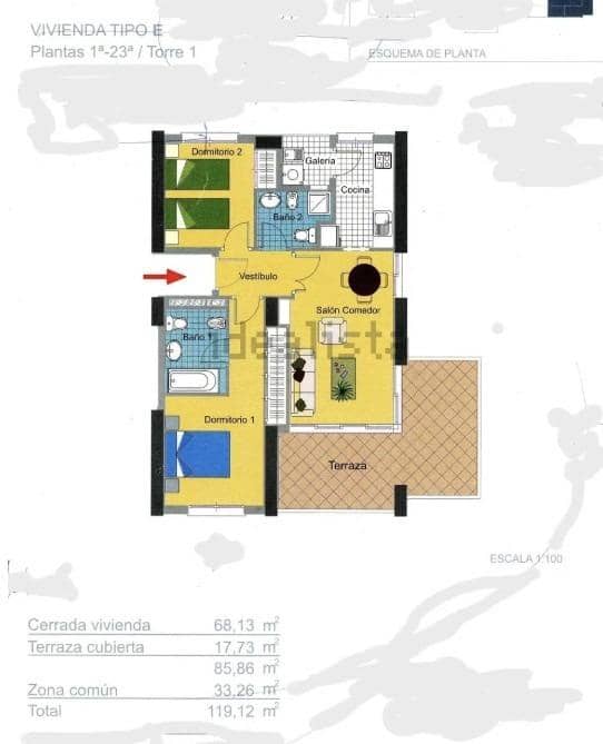 3 sypialnia Mieszkanie na sprzedaż w Benidorm z basenem garażem - 368 000 € (Ref: 9712106)