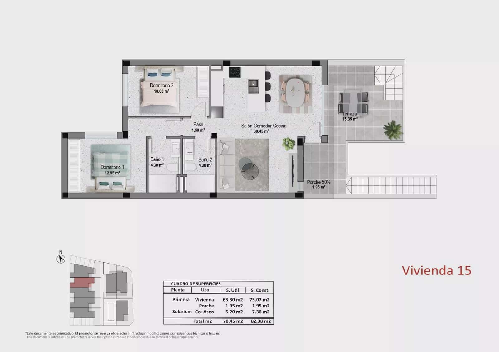 2 soveværelse Bungalow til salg i Pilar de la Horadada med swimmingpool garage - € 314.900 (Ref: 10005190)