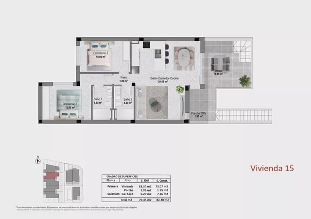 2 soveværelse Bungalow til salg i Pilar de la Horadada ciudad, Pilar de la Horadada med swimmingpool garage - € 314.900 (Ref: 10005190)