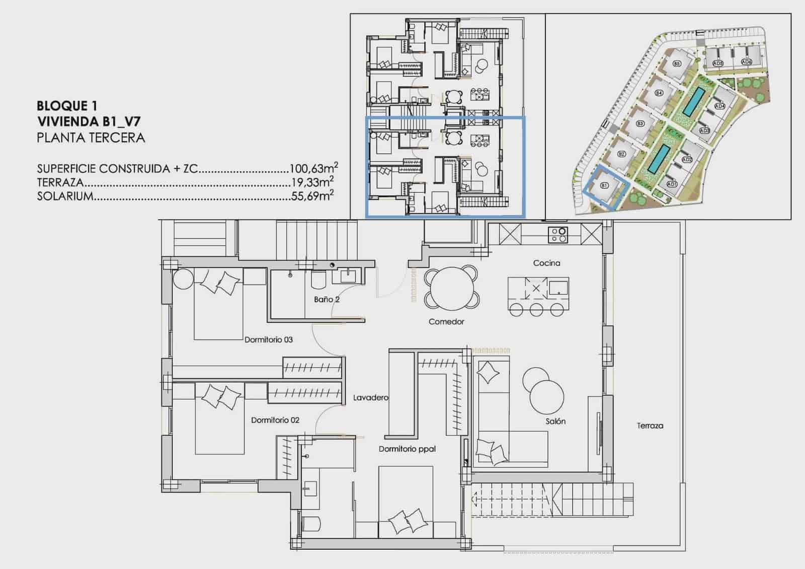 3 bedroom Apartment for sale in Torre-Pacheco with pool garage - € 427,900 (Ref: 10005192)