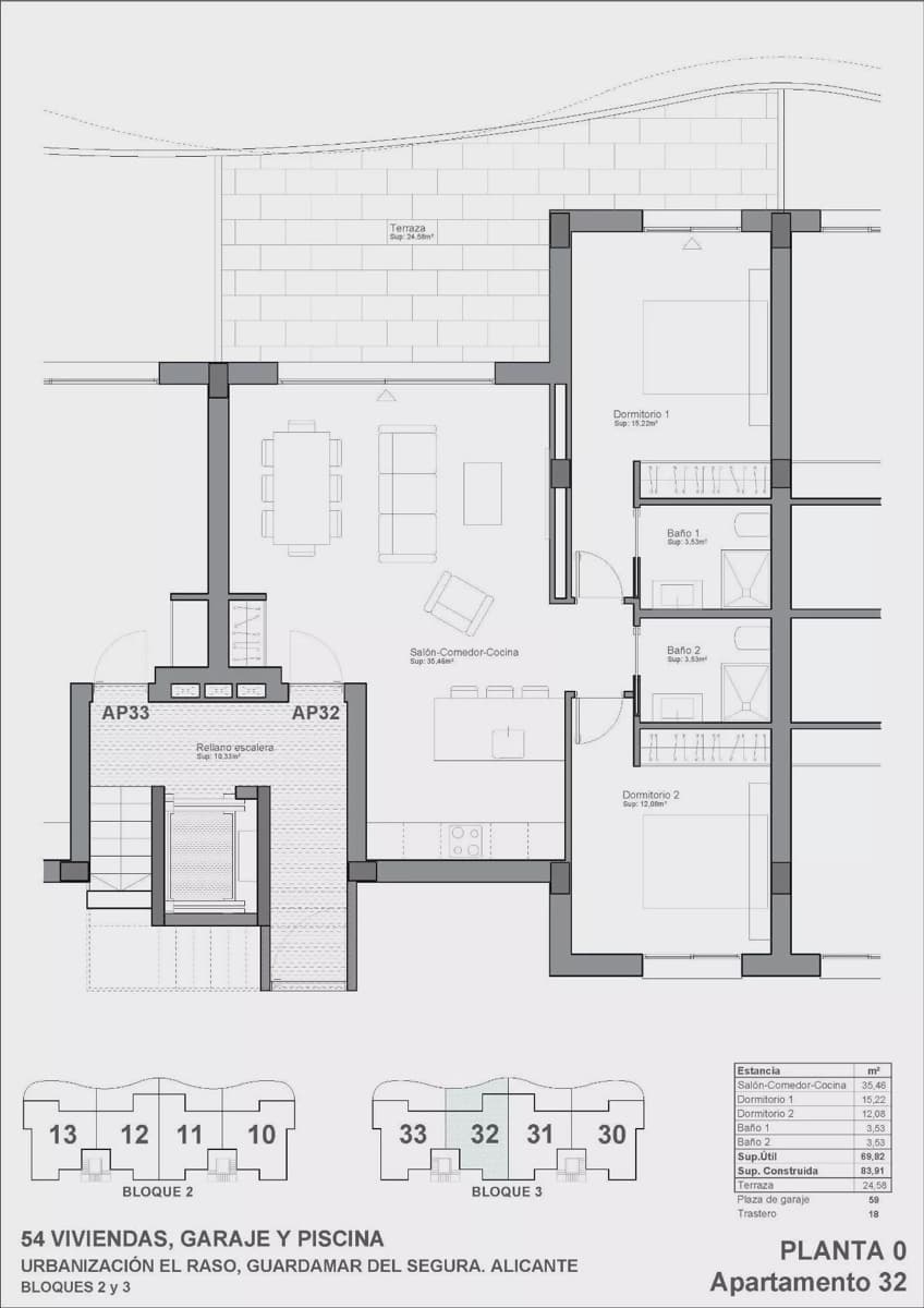 2 Zimmer Apartment zu verkaufen in Guardamar del Segura mit Pool Garage - 308.900 € (Ref: 10015822)