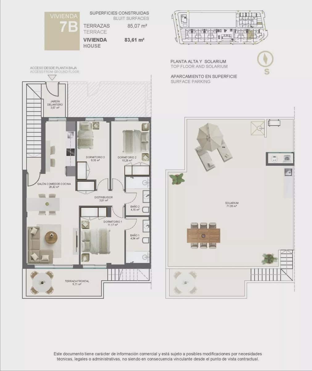 Bungalow de 3 habitaciones en Pilar de la Horadada en venta con piscina garaje - 355.000 € (Ref: 10015823)