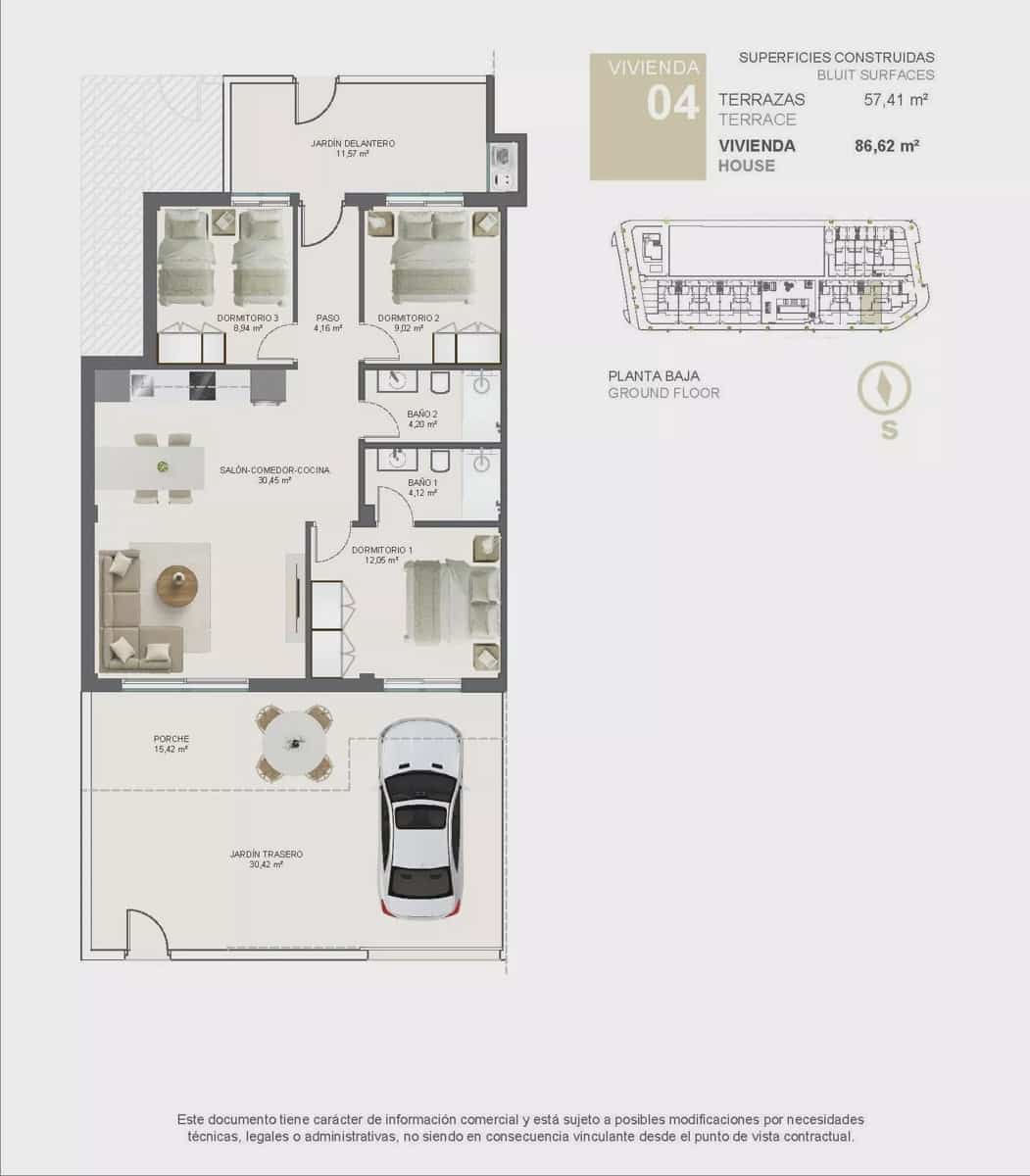3 bedroom Bungalow for sale in Pilar de la Horadada with pool garage - € 345,000 (Ref: 10015824)