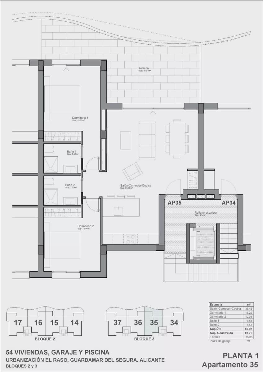 2 Zimmer Apartment zu verkaufen in Guardamar del Segura mit Pool Garage - 296.900 € (Ref: 10015825)