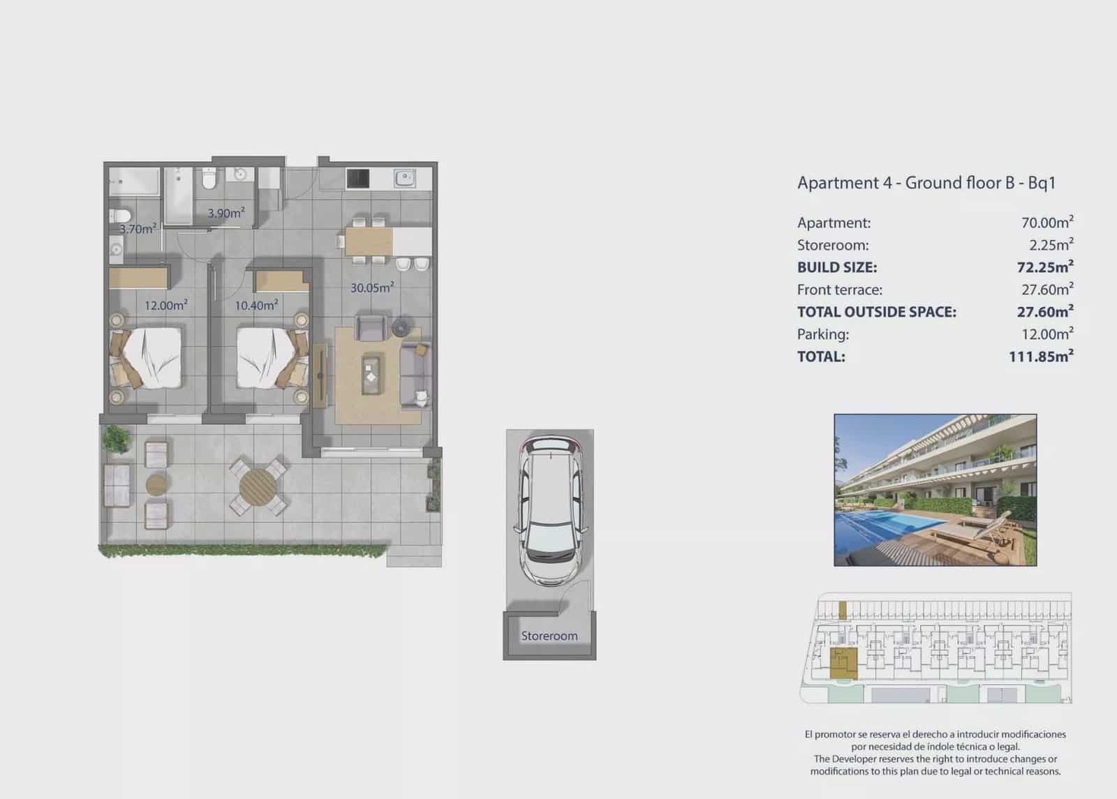 2 slaapkamer Appartement te koop in Los Narejos met zwembad garage - € 359.000 (Ref: 10015835)