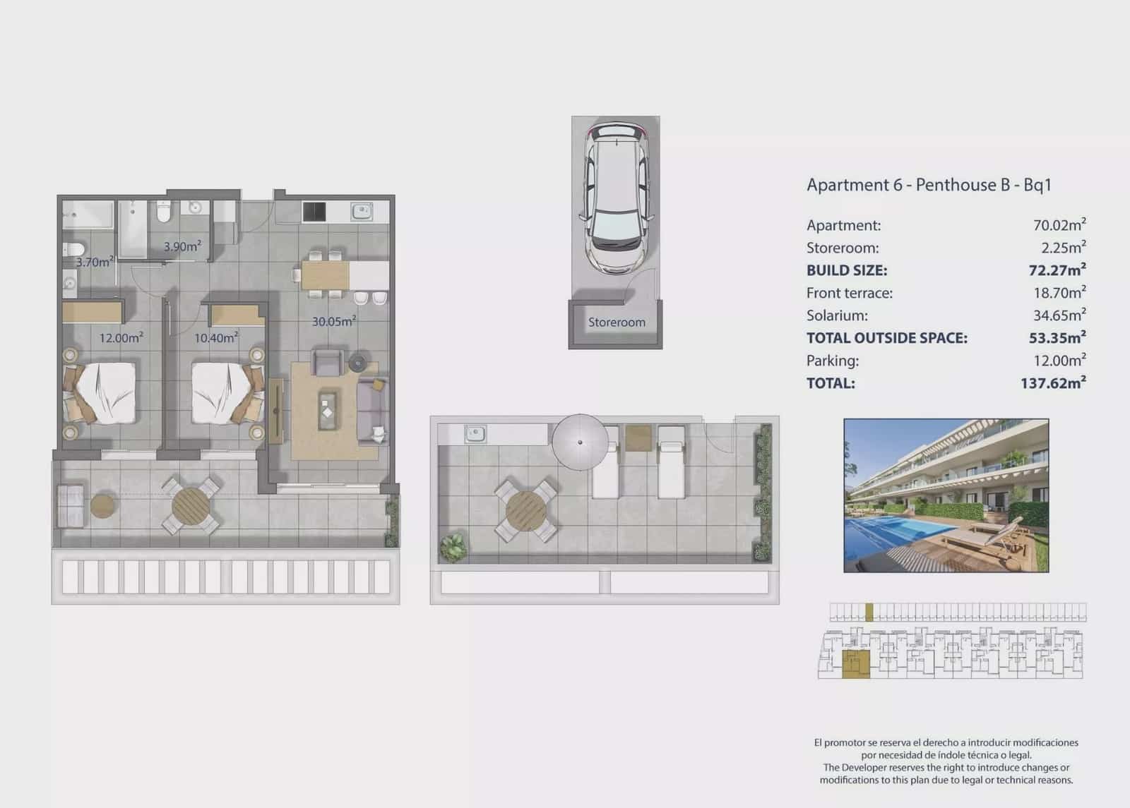 2 sypialnia Apartament przy plaży na sprzedaż w Los Narejos z basenem garażem - 425 000 € (Ref: 10015836)