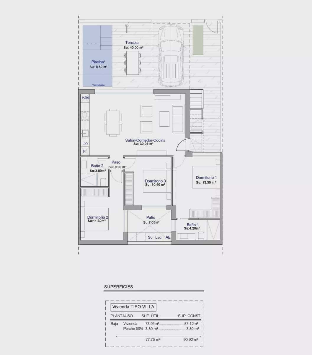 Pareado de 3 habitaciones en Condado de Alhama en venta con piscina garaje - 325.000 € (Ref: 10021509)