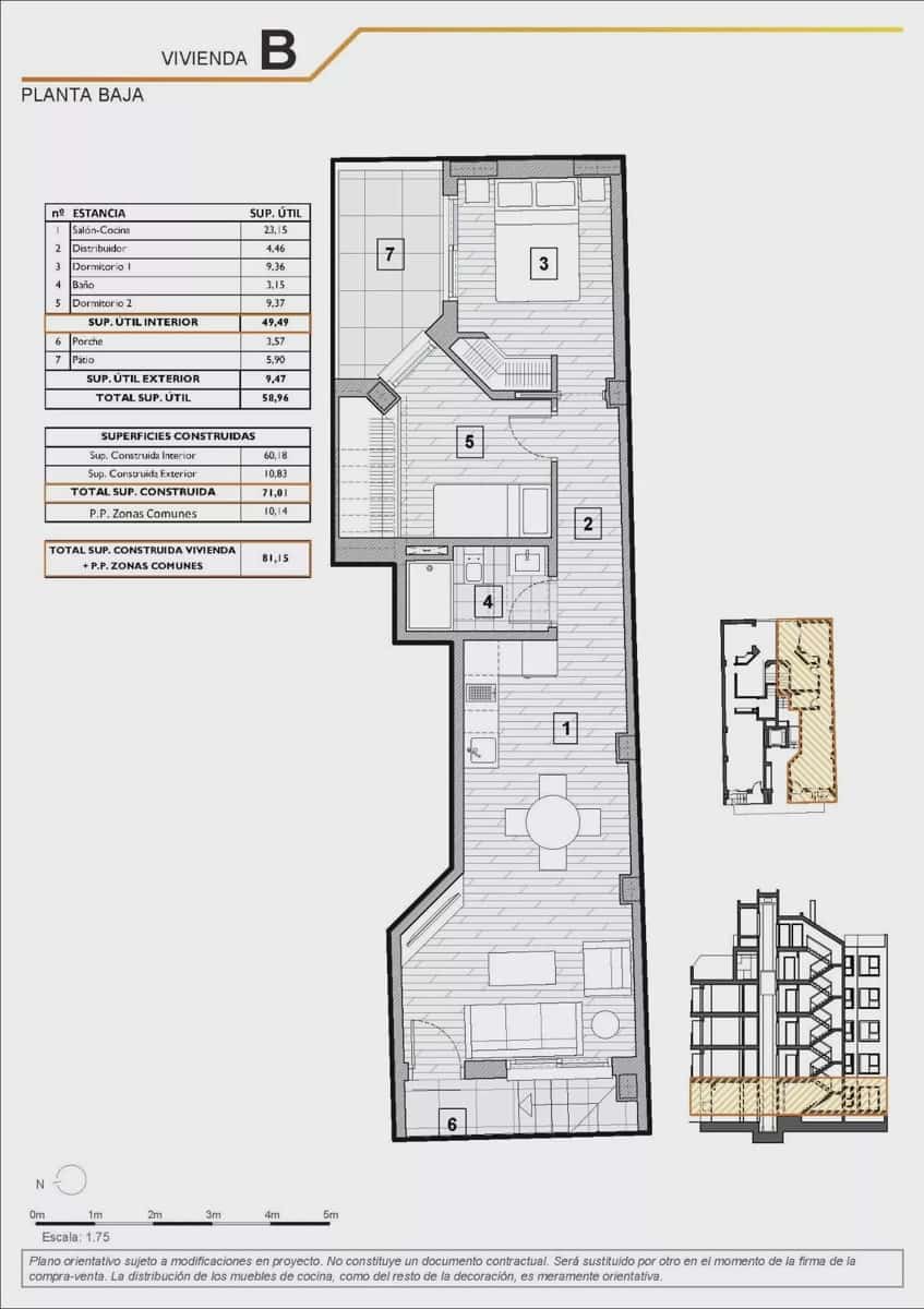 2 Zimmer Strandapartment zu verkaufen in Guardamar del Segura mit Pool - 215.000 € (Ref: 10102483)