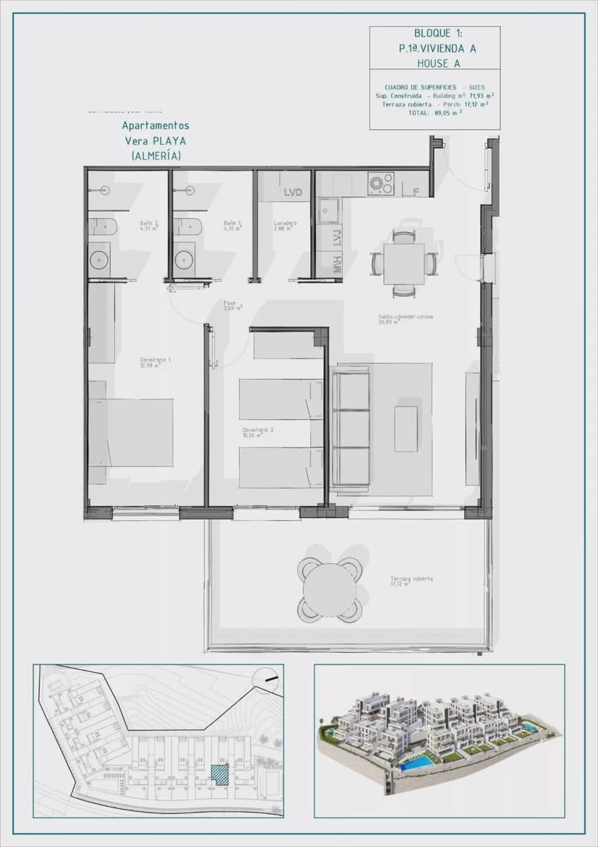 2 sovrum Lägenhet till salu i Vera med pool garage - 249 000 € (Ref: 10109703)