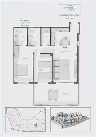 2 sovrum Lägenhet till salu i Puerto Vera - Las Salinas, Vera med pool garage - 249 000 € (Ref: 10109703)