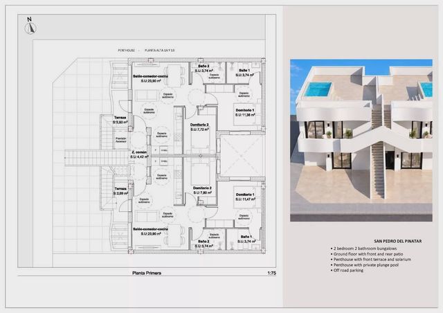 2 chambre Appartement à vendre à Lo Pagan, San Pedro del Pinatar avec piscine garage - 299 950 € (Ref: 10109704)