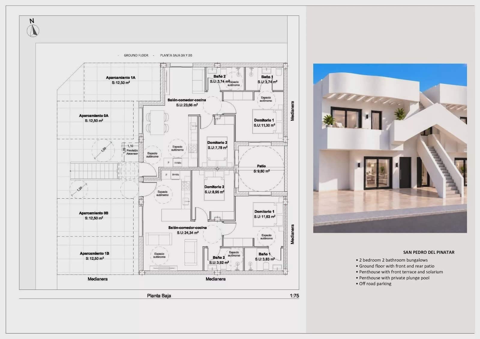2 soveværelse Lejlighed til salg i Lo Pagan med swimmingpool garage - € 279.950 (Ref: 10109705)