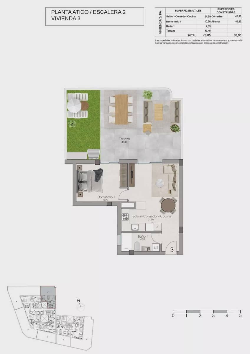 1 soverom Leilighet til salgs i Santa Pola med svømmebasseng garasje - € 285 000 (Ref: 10150156)