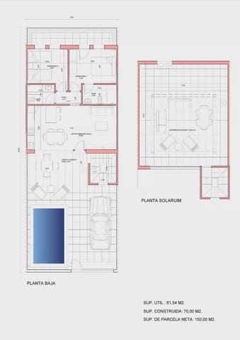 2 quarto Moradia em Banda para venda em La Pinilla, Fuente Alamo de Murcia com piscina garagem - 212 750 € (Ref: 10168469)