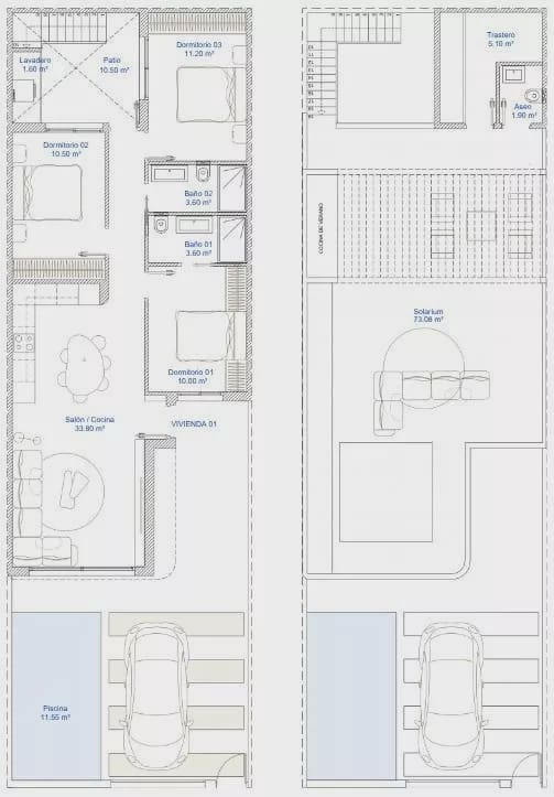 3 slaapkamer Rijtjeshuis te koop in San Pedro del Pinatar met zwembad garage - € 369.900 (Ref: 10171725)