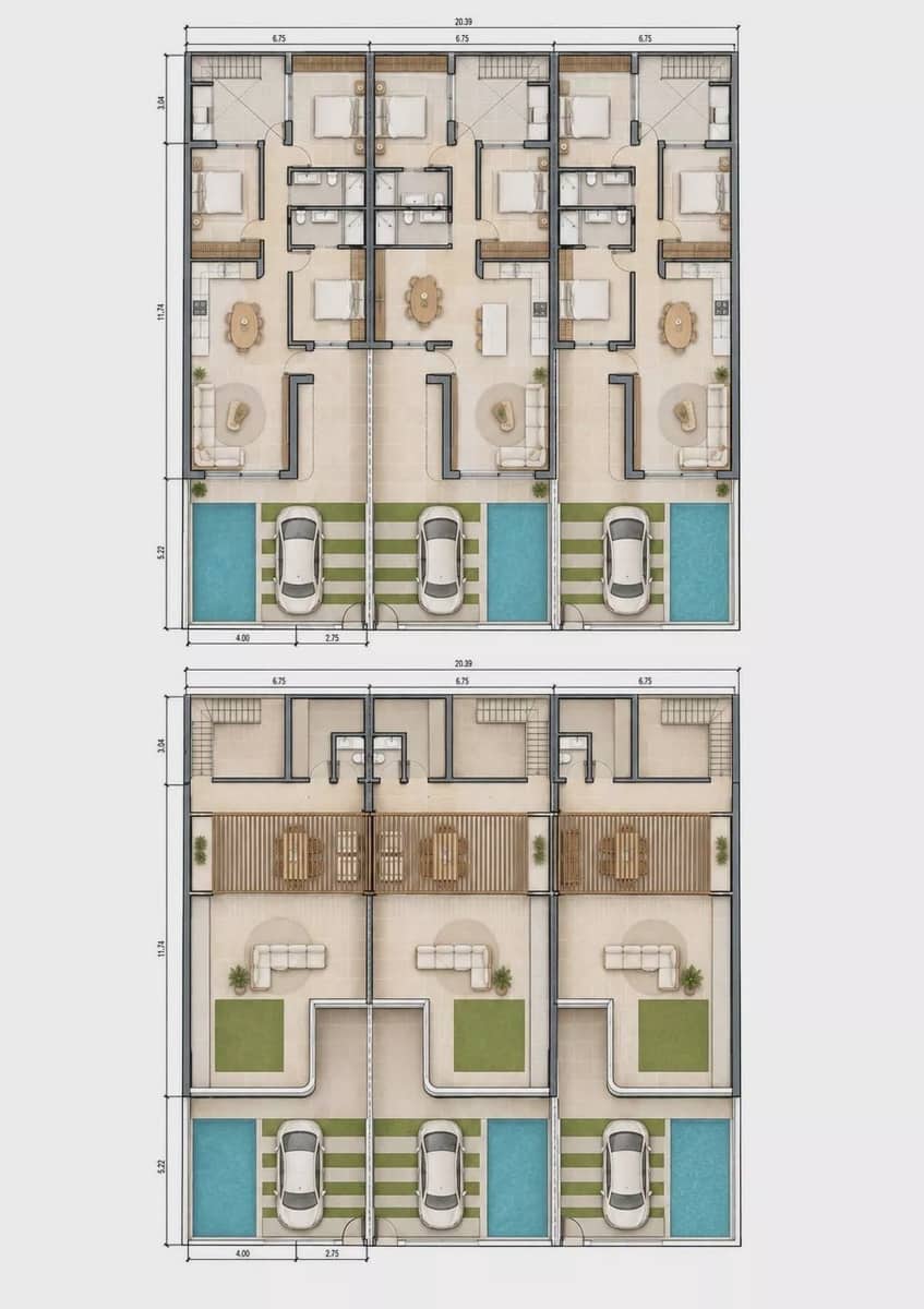 3 slaapkamer Rijtjeshuis te koop in San Pedro del Pinatar met zwembad garage - € 369.900 (Ref: 10171725)