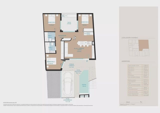 3 makuuhuone Bungalow myytävänä paikassa San Pedro del Pinatar ciudad, San Pedro del Pinatar mukana uima-altaan 
autotalli - 339 900 € (Ref: 10186049)