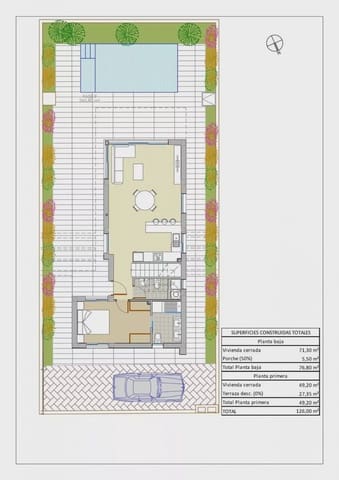 3 soverom Villa til salgs i Pinar de Campoverde, Pilar de la Horadada med svømmebasseng garasje - € 460 000 (Ref: 7915926)