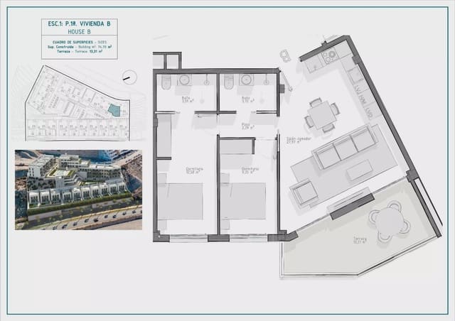 2 soveværelse Lejlighed til salg i El Hornillo, Aguilas med swimmingpool garage - € 267.000 (Ref: 8263071)