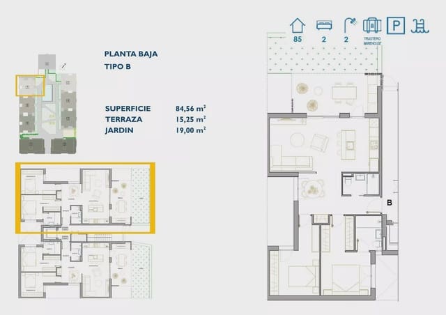2 soverom Leilighet til salgs i Lo Pagan, San Pedro del Pinatar med svømmebasseng garasje - € 277 900 (Ref: 8263077)