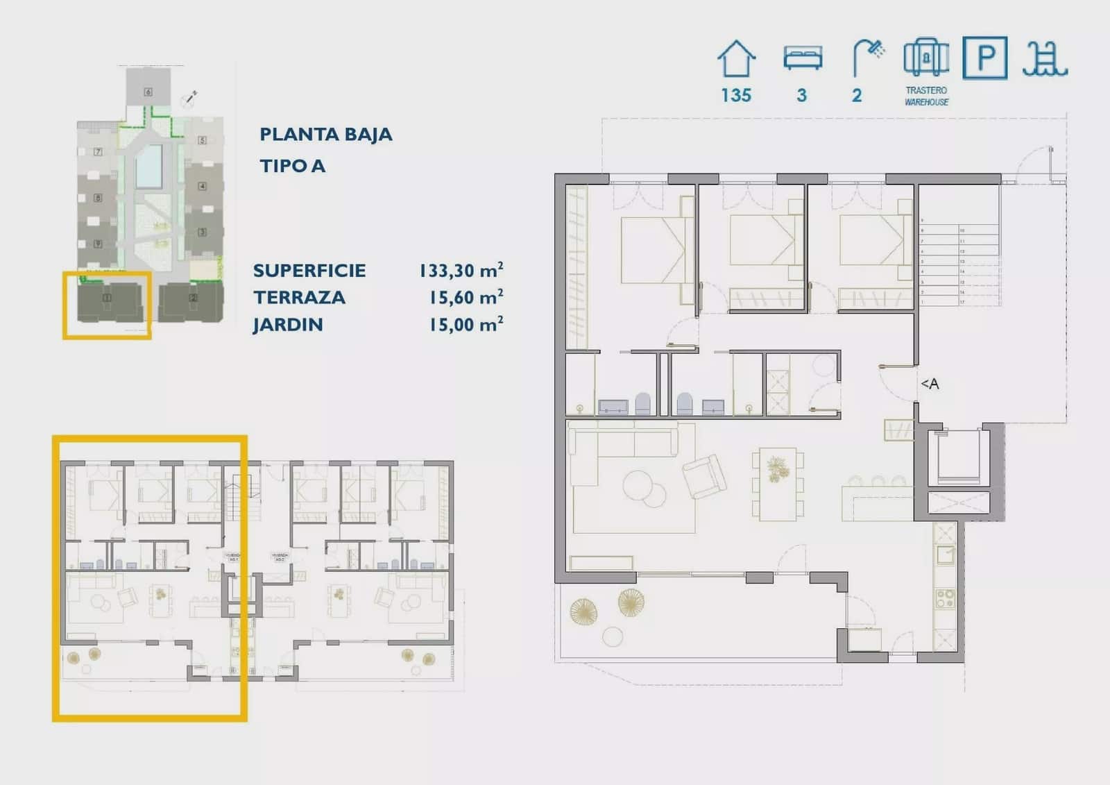 3 chambre Appartement à vendre à Lo Pagan avec piscine garage - 317 900 € (Ref: 8263083)