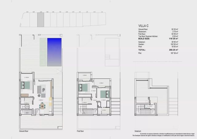 3 soveværelse Villa til salg i Los Narejos, Los Alcázares med swimmingpool garage - € 659.000 (Ref: 8392941)