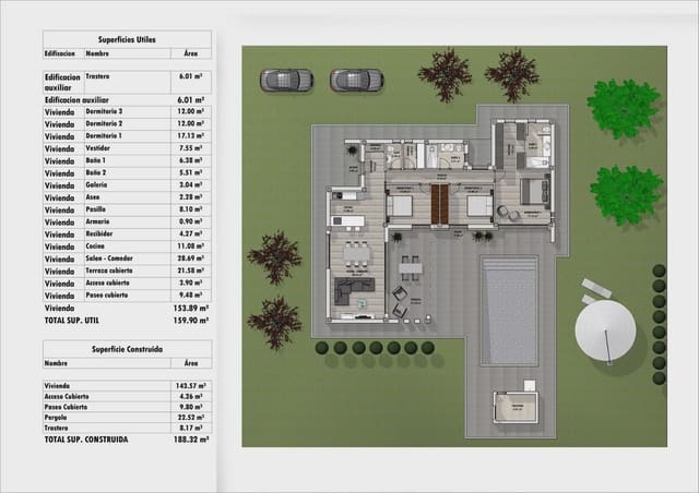 Chalet de 3 habitaciones en Aspe en venta con piscina garaje - 518.000 € (Ref: 9086639)
