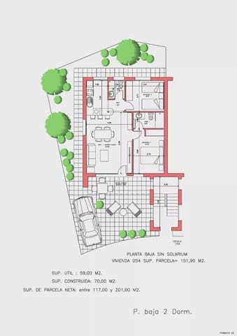 Bungalow de 2 habitaciones en La Pinilla, Fuente Alamo de Murcia en venta con garaje - 169.119 € (Ref: 9086647)