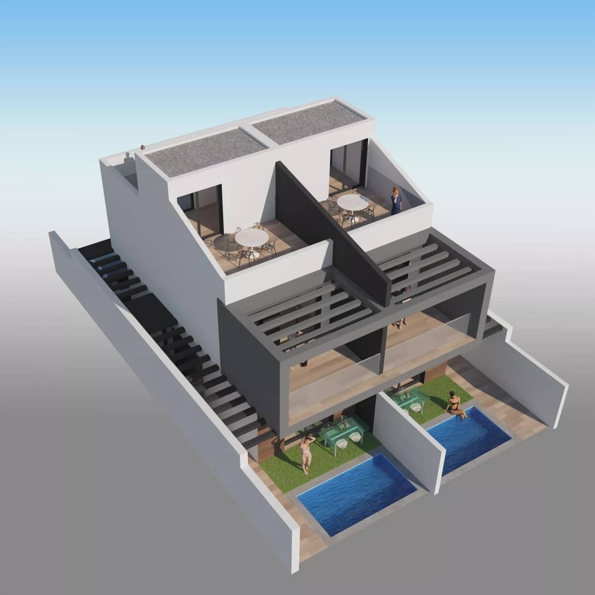 3 soverom Kjedet enebolig til salgs i Santiago de la Ribera med svømmebasseng garasje - € 400 000 (Ref: 9086774)