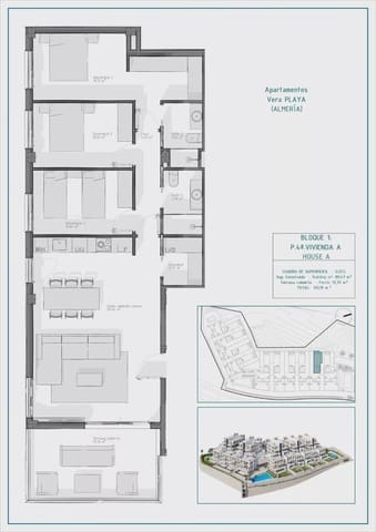 3 soverom Leilighet til salgs i Puerto Vera - Las Salinas, Vera med svømmebasseng garasje - € 255 000 (Ref: 9086796)
