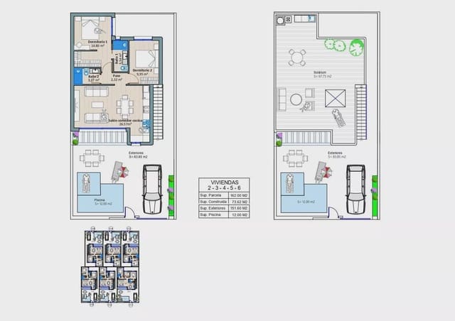 2 sypialnia Willa na sprzedaż w Torre-Pacheco z basenem garażem - 264 900 € (Ref: 9086843)