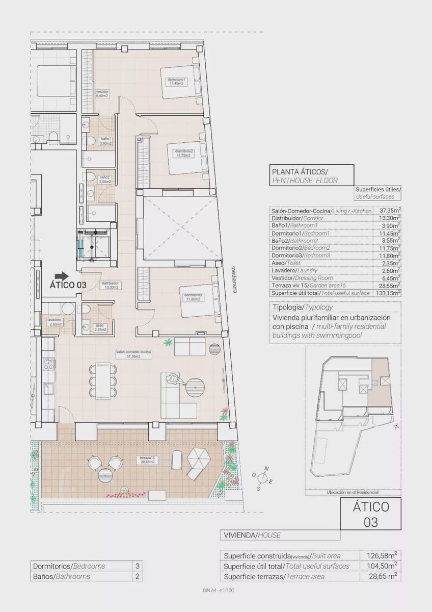 3 bedroom Apartment for sale in Hondon de las Nieves with pool garage - € 305,000 (Ref: 9086933)