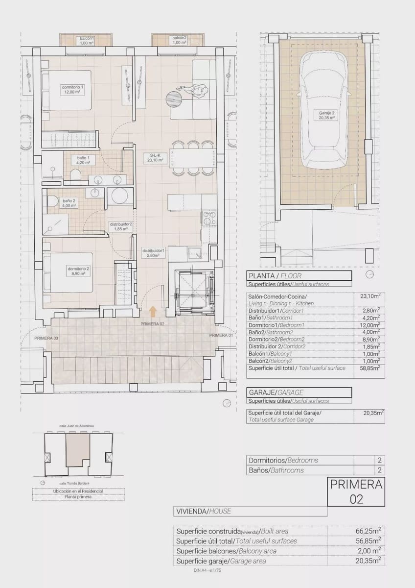 2 bedroom Apartment for sale in Hondon de las Nieves with garage - € 198,000 (Ref: 9086940)