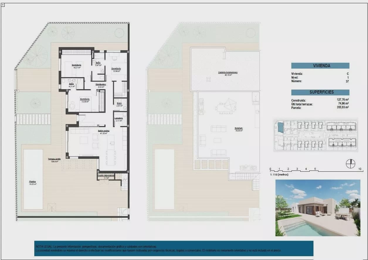 3 soverom Bungalow til salgs i Los Alcazares med svømmebasseng garasje - € 599 000 (Ref: 9086968)