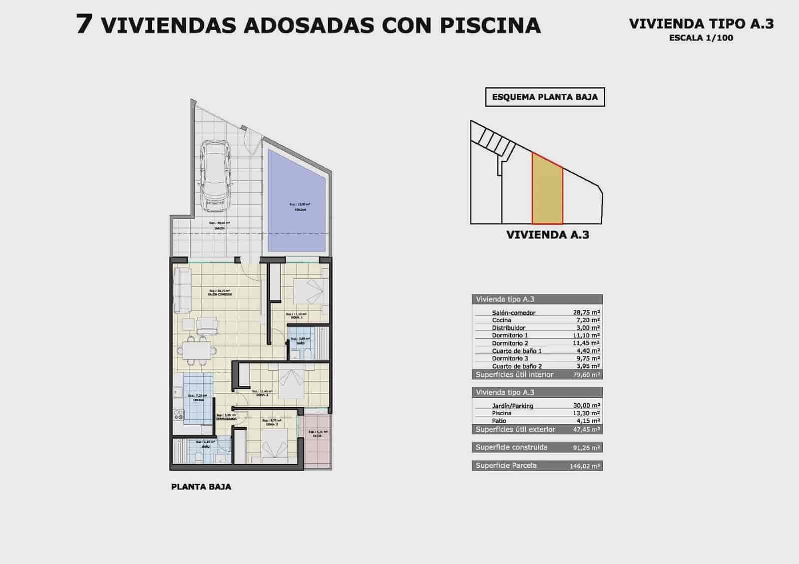 3 soveværelse Bungalow til salg i Pilar de la Horadada med swimmingpool garage - € 314.900 (Ref: 9087014)