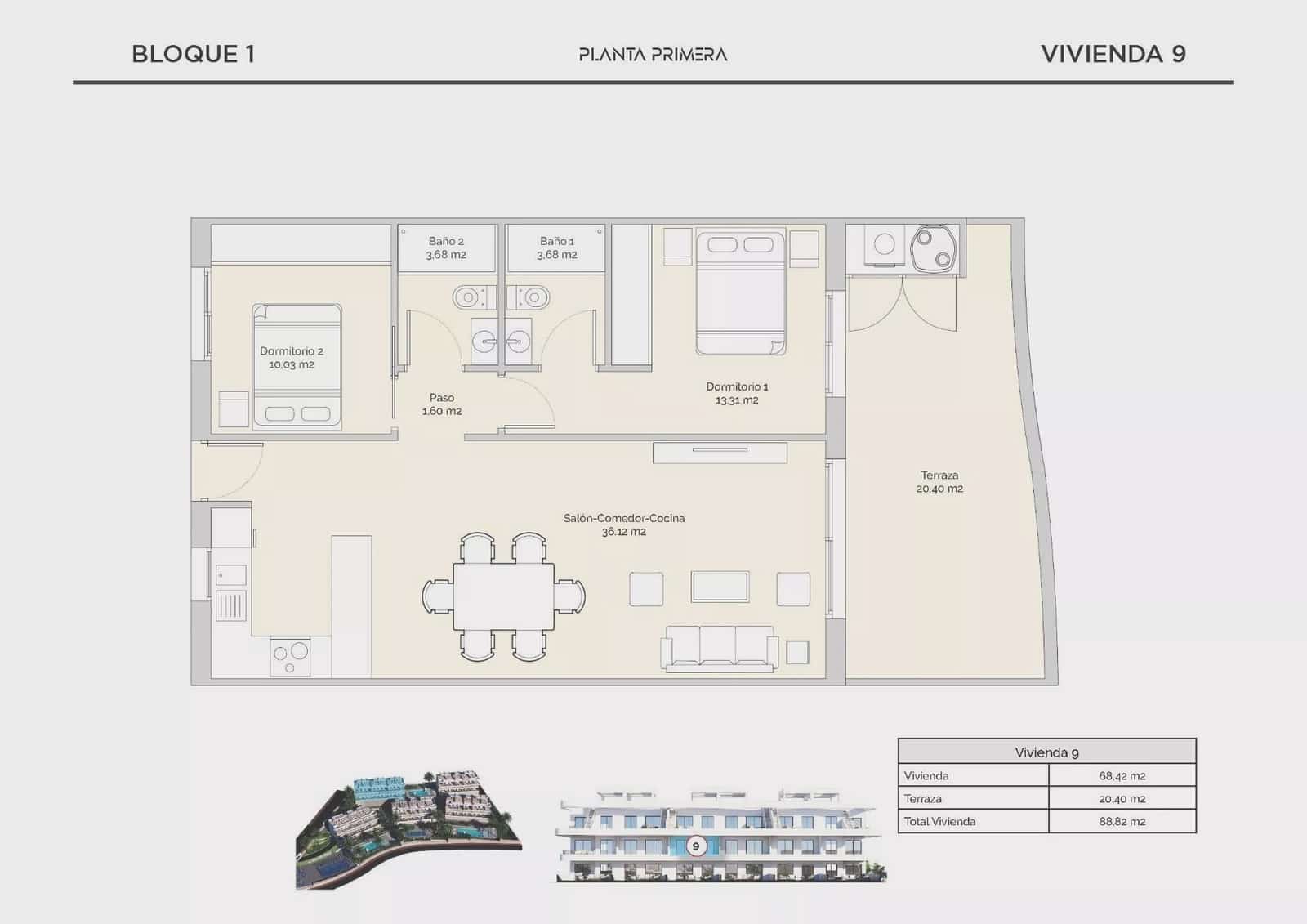 2 bedroom Apartment for sale in Finestrat with pool garage - € 352,900 (Ref: 9153316)